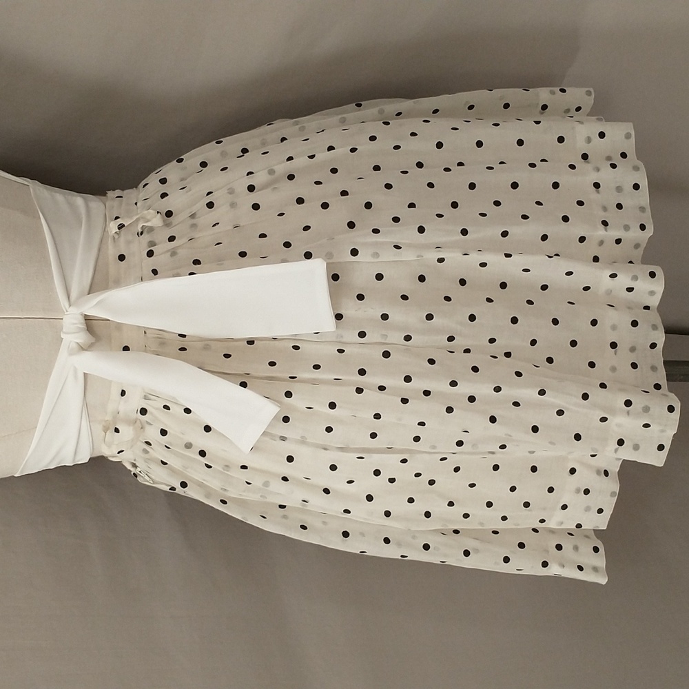 Vintage Polka Dot Flirty Mini Skirt 50s 60s Sheer Cotton USA Made Fun Feminine - Picture 5 of 10